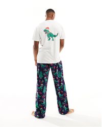 ASOS - Pyjama Set With Christmas Dinosaur Print - Lyst