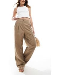 French Connection - Wide Leg Linen Look Pants - Lyst
