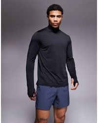 4505 - Regular-Fit Sneldrogend Hardloop-T-Shirt Met Lange Mouwen En Hoge Hals - Lyst