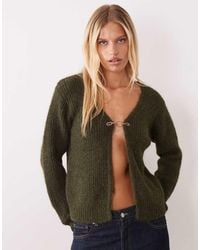 Vila - Gold Fastening Soft Rib Knitted Jumper - Lyst