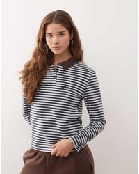 Collusion - Stripe Polo Long Sleeve Top - Lyst