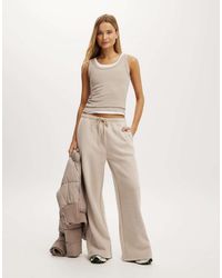 Cotton On - Plush Tie Waist Wide Leg Sweatpant - Lyst