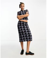 ASOS - Printed Mesh Midi Skirt Co Ord - Lyst