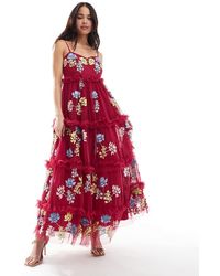Maya - Embroidered Cami Midaxi Dress - Lyst