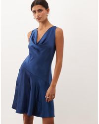 New Look - Cowl Neck Satin Mini Dress - Lyst