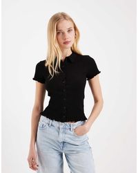 Miss Selfridge - Fitted Shirt With Lettuce Edge - Lyst