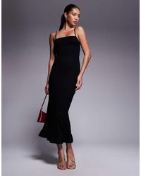 ASOS - Lace Up Back Strappy Cami Maxi Dress With Ruffle Hem - Lyst