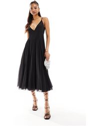 ASOS - Cami Strappy Midi Skater Dress With Flares - Lyst