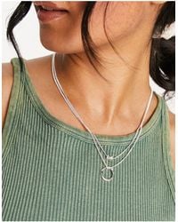 ASOS - Multirow Necklace With Twisted Bead And Hoop Design - Lyst