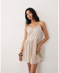 Iisla & Bird - Mini Dress With Picot Trim - Lyst