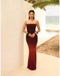 Wanderdoll - Wander Doll X Emma Milton Bonita Premium Sculpted Mesh Bandeau Fishtail Hem Maxi Dress - Lyst