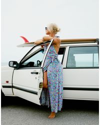 Billabong - X Amanda Djerf Let's Hang Maxi Wrap Summer Dress - Lyst
