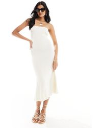 Style Cheat - Knitted Bandeau Midi Dress - Lyst