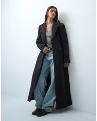 Monki - Wool Blend Maxi Length Coat - Lyst