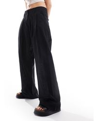 Monki - Linen Tailored Wide Leg Trousers - Lyst