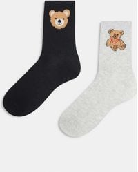 ONLY - 2-pack Teddy Bear Embroidery Socks - Lyst