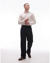 TOPMAN - Smart Wide Leg Pleated Trousers - Lyst