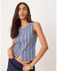 Free People - Tilly Printed Button Through Vest Top - Lyst