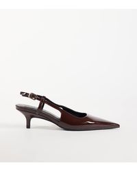 Asos Design Wide Fit - Skippy Slingback Kitten Heel Shoes - Lyst