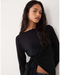 Miss Selfridge - Tie Waist Fine Gauge Knit Top - Lyst