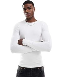 ASOS - Basic Muscle Fit T-Shirt Met Lange Mouwen - Lyst