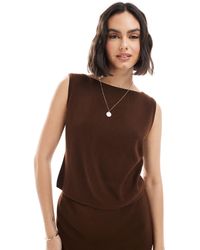 ASOS - Top à encolure bateau d'ensemble en maille compacte - Lyst