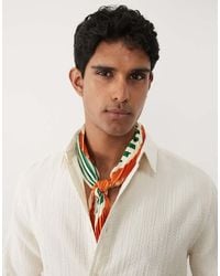 ASOS - Crinkled Satin Scarf With Geometric Pattern - Lyst