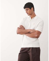 Farah - Thornley Short Sleeve Knitted Logo Polo Shirt - Lyst