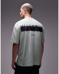 AllSaints - Camiseta Extragrande Con Logo Redact De - Lyst