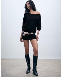 Stradivarius - Short Knit Boat Neck Dress - Lyst