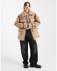 ASOS - Halflang Jack Met Borg Buitenkant - Lyst