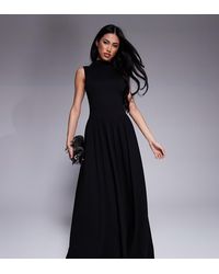 Kaiia - Vestido Largo Sin Mangas Con Cuello Alto Y Falda Fruncida Exclusivo De - Lyst