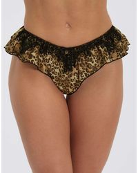 Boux Avenue - Odetta Satin Flutter Brazilian Knickers With Lace Trim - Lyst