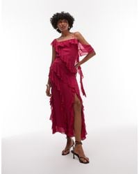 & Other Stories - Maxi Slip Dress With Tiered Ruffle Detail And Low Tie Back - Lyst