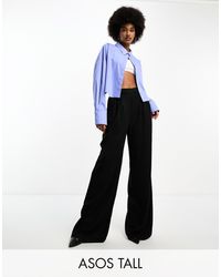 ASOS - Asos Design Tall Clean Front Wide Leg Trousers - Lyst