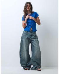 ASOS - Bow Barrel Leg Jeans - Lyst