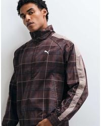 PUMA - T7 Relaxed Tartan Track Jacket - Lyst