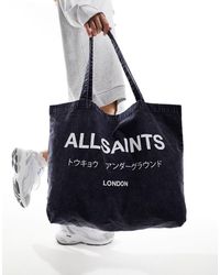 AllSaints - Underground - cabas en jean délavé - Lyst