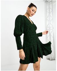 AX Paris - Puff Sleeve Mini Dress - Lyst