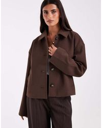 Pieces - Short Formal Wool Look Coat - Lyst