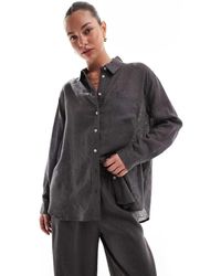 ONLY - Oversized Overhemd Van Linnenmix - Lyst
