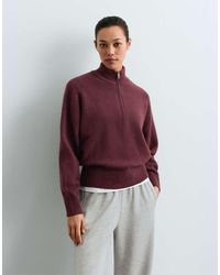 Oysho - High-neck Jumper With Half Zip - Lyst
