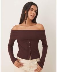 ASOS - Off The Shoulder Button Down Top - Lyst