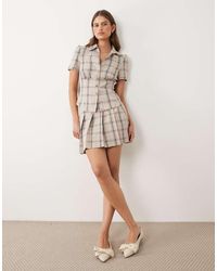 Miss Selfridge - Elegante Geruite Minirok - Lyst