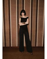 Mango - Vaqueros Negros De Pernera Ancha Con Estampado De Cachemir 100% De Algodón Carmen De - Lyst