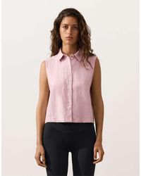 Oysho - 100% Linen Sleeveless Cropped Shirt - Lyst