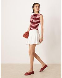 Pimkie - Cotton Textured Tiered Mini Skort - Lyst