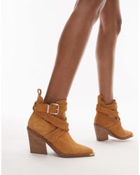 Bronx - New-kole Buckle Western Ankle Boots - Lyst