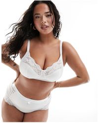 Yours - Non Wired Cotton Lace Trim Bra - Lyst