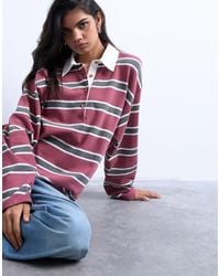 TOPSHOP - – langärmliges rugby-polohemd aus jersey - Lyst